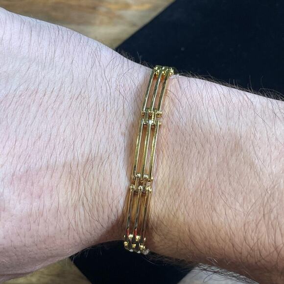 Vintage Deadstock 24KT Gold Filled Gate Link 7” Bracelet - Picture 6 of 6